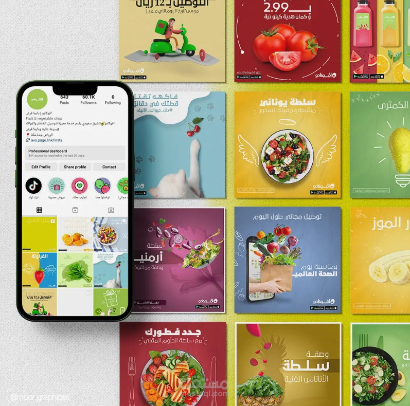 إدارة وتصميم وإعلان ممول " العميل أفوكادو "
