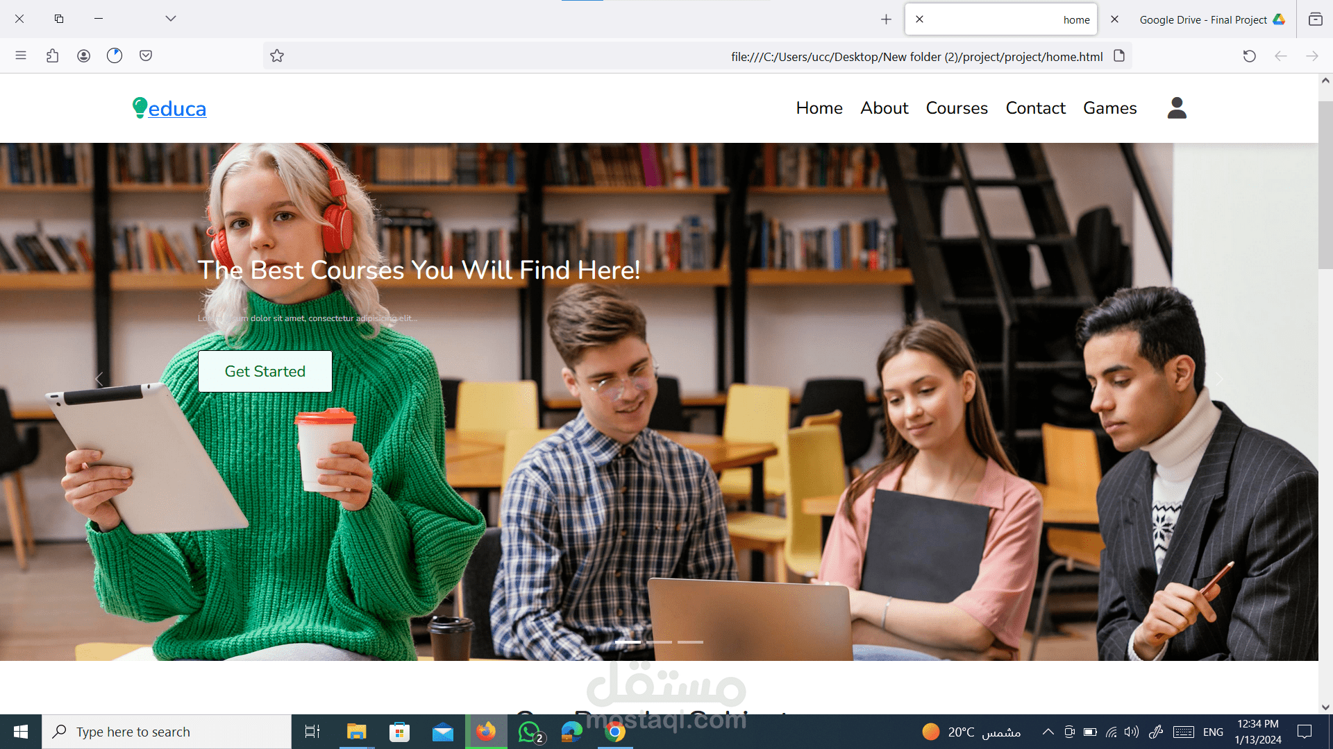 منصة كورسات ويوجد العاب للبريك