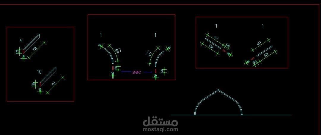 تصميم اللاين السفلي لمسجد السيده زينب في مصر