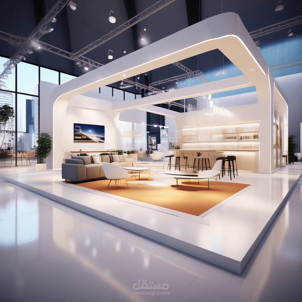 تصميم اي معرض او ايفنت او كشك بشكل احترافي وجودة وكفاءة عالية وذلك من خلال برامج 3ds max lumion photoshop illustrator