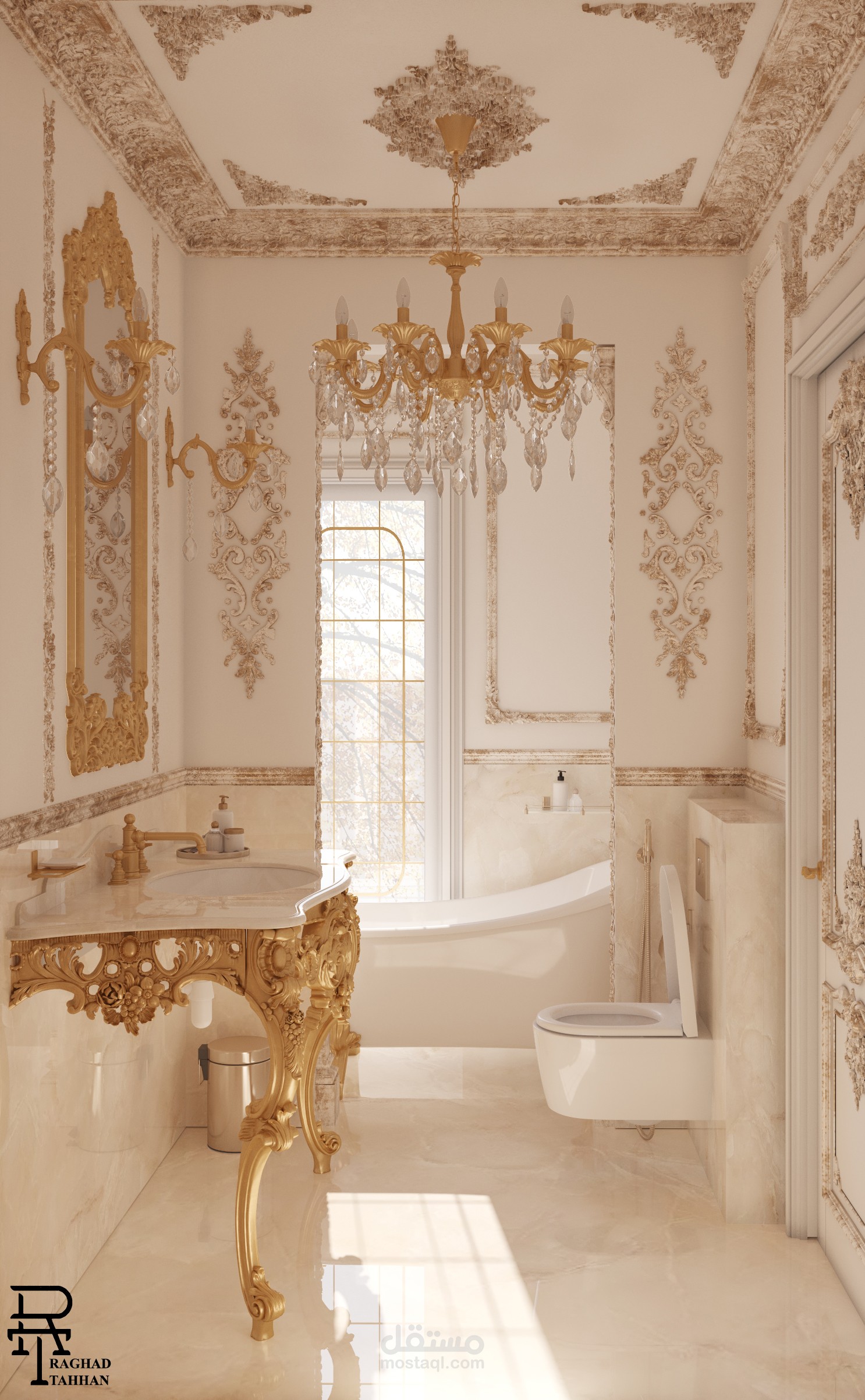 تصميم حمام كلاسيك