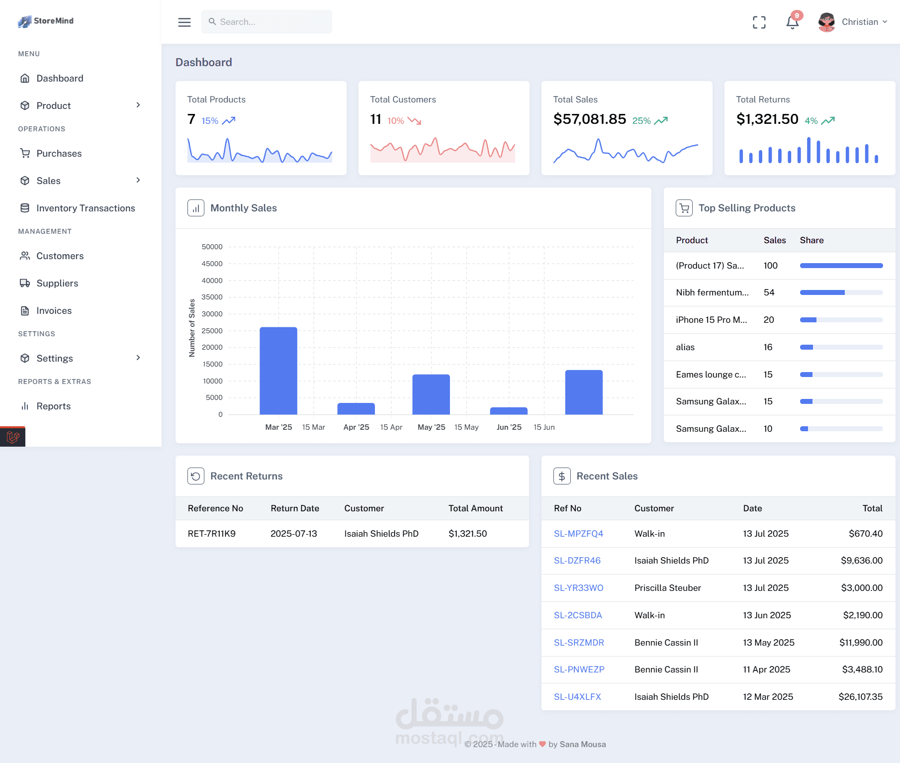 نظام إدارة المخازن باستخدام Laravel وLivewire