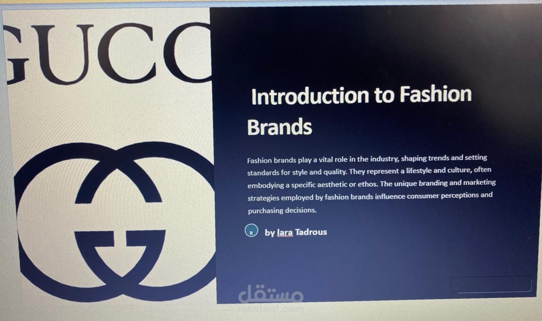عرض تقديمي عن استراتيجيات التسويق لدى بعض العلامات التجارية المشهورة Fashion Brands Marketing Strategies