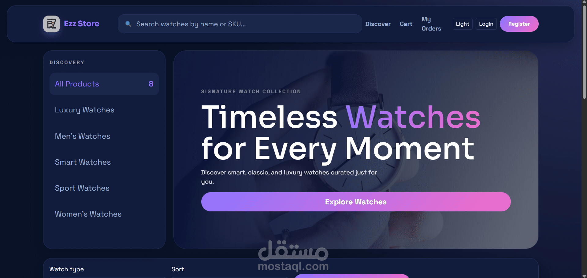 متجر الكتروني Ezz Store + لوحة تحكم Admin dashboard