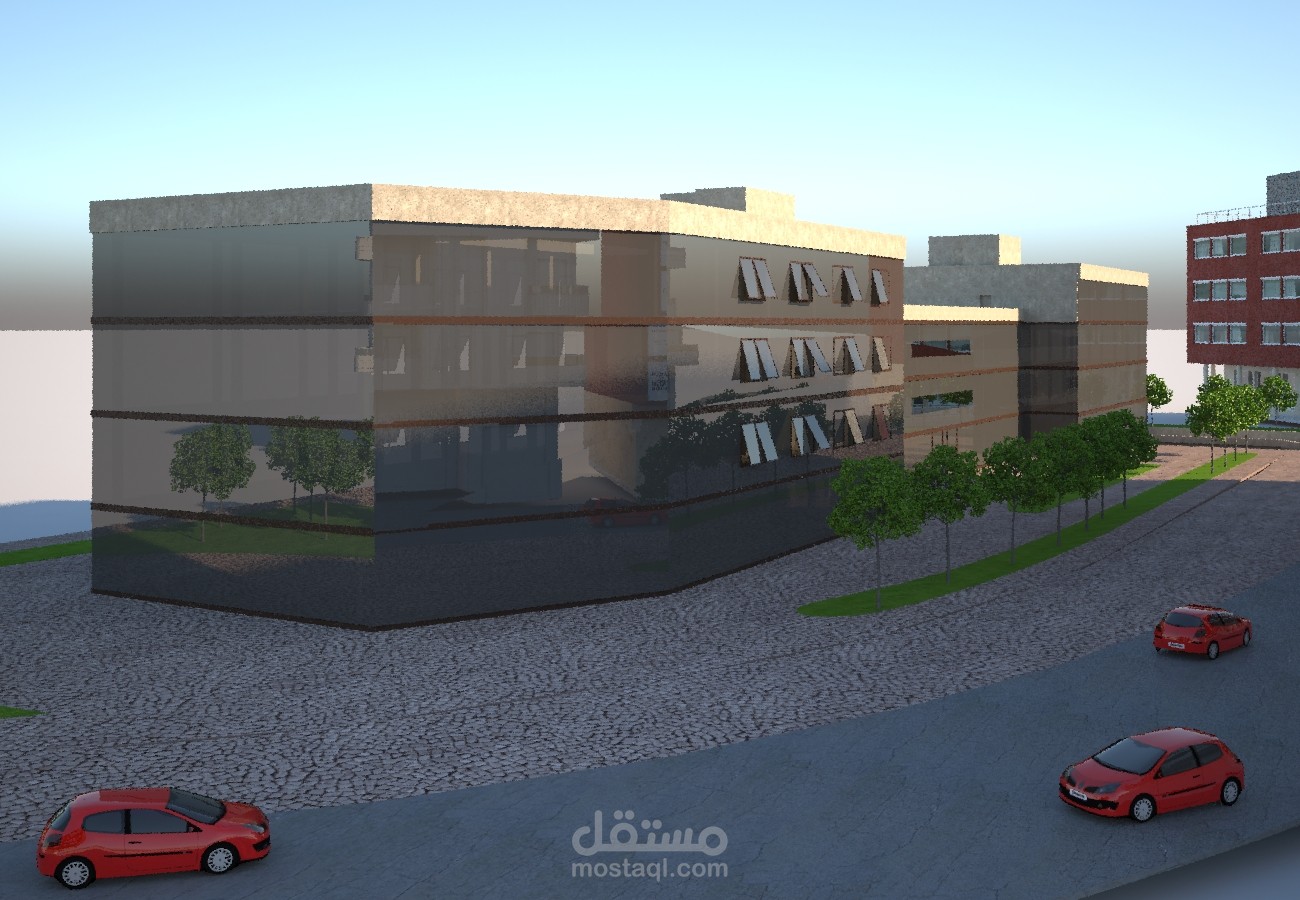 تصميم مبنى سكني مع مراب سفلي تحت المبنى وفق الضوابط وقوانين البناء الالمانية