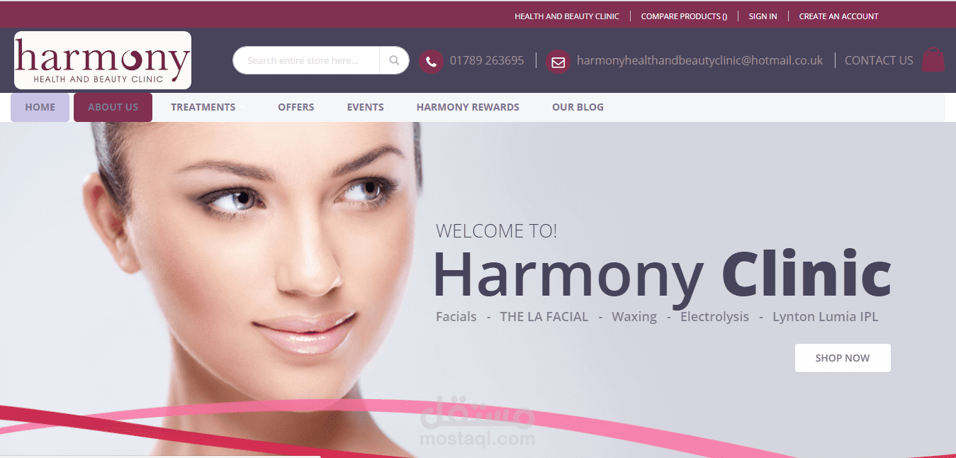 موقع ماجينتو تجاري لمركز عنايه بالبشره