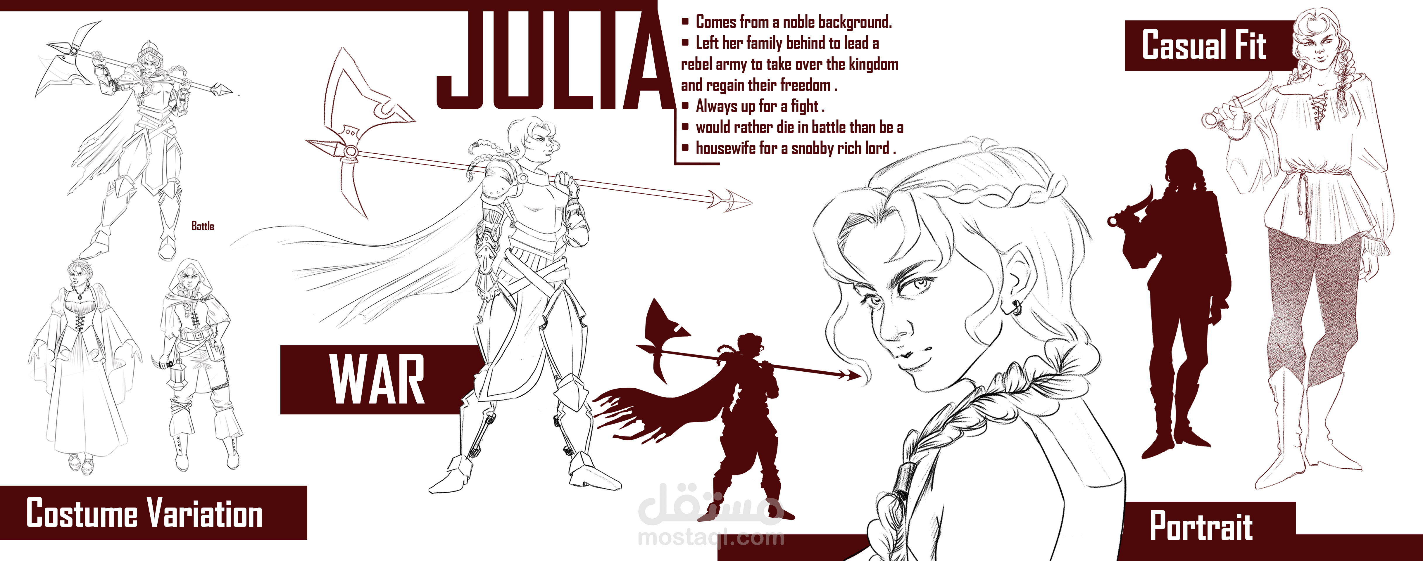 تصميم شخصية جوليا لvideo game