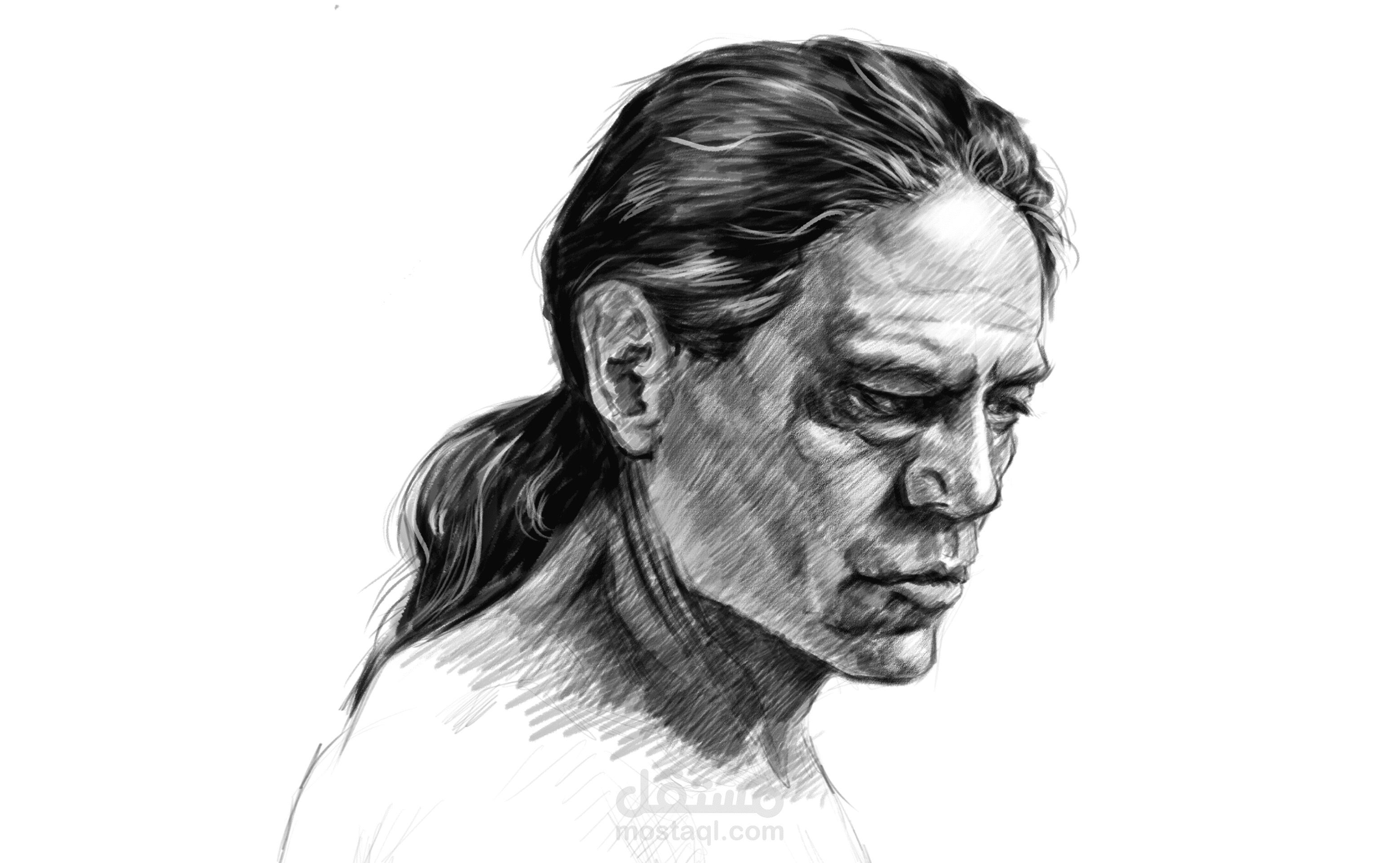 بورتريه رقمى بأسلوب الأقلام الرصاص