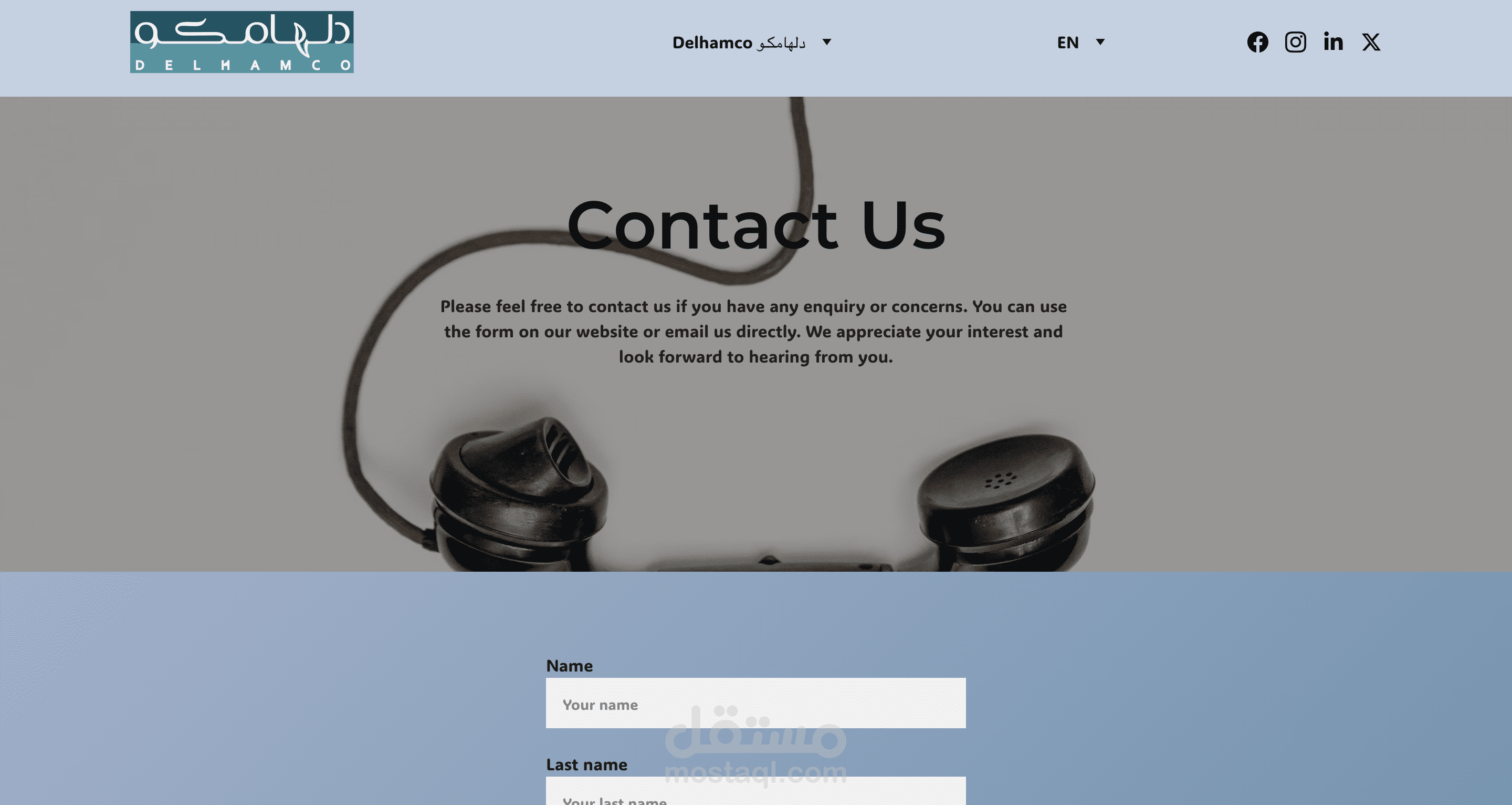 إنشاء موقع الكتروني لشركة دلهامكو    https://delhamco.sa