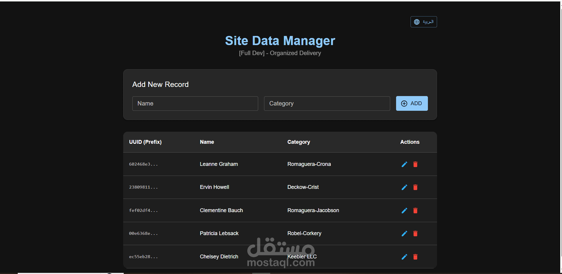cruds project using next
