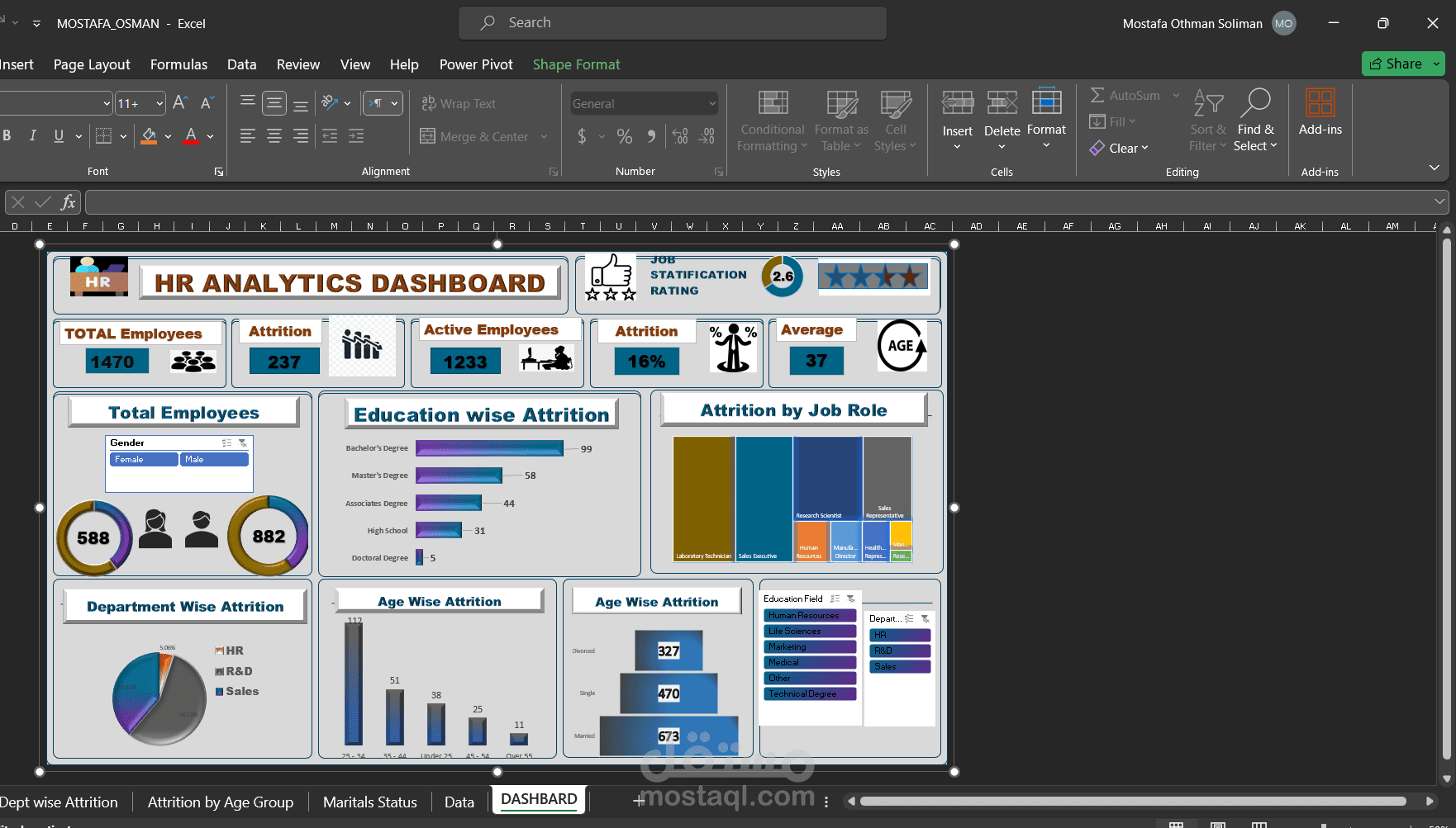 (HR Analytics (Excel  Dashboard