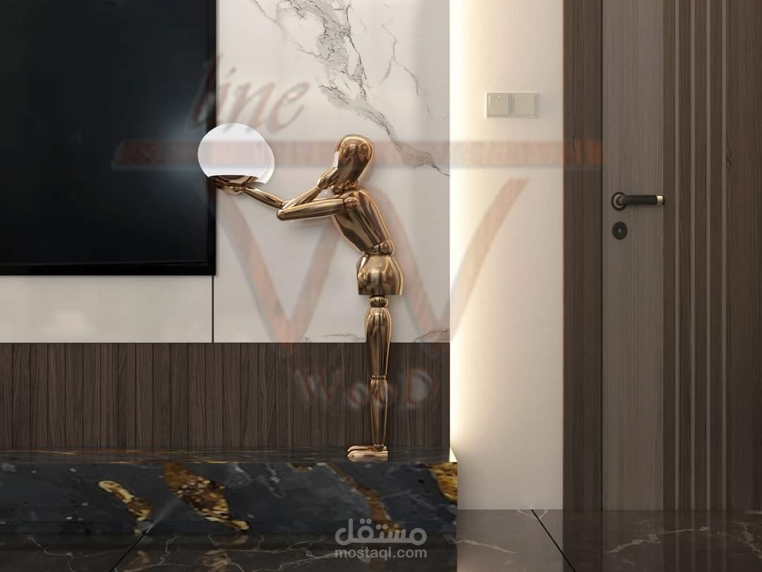 مقترح ل تصميم غرفة معيشة مع شاشة TV