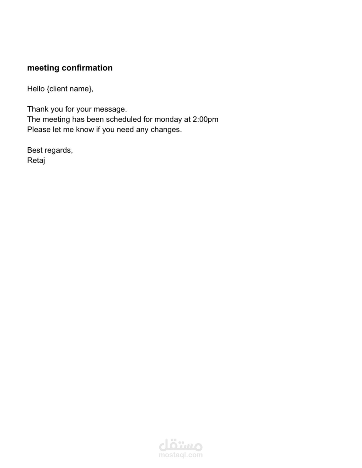 Professional Email Draft – Virtual Assistant