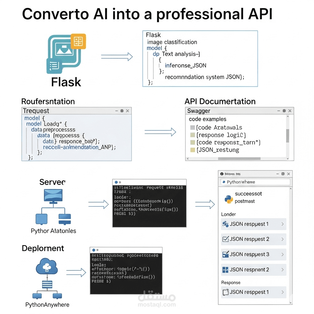 تحويل نموذج ذكاء اصطناعي (AI/ML) إلى API جاهز للاستخدام