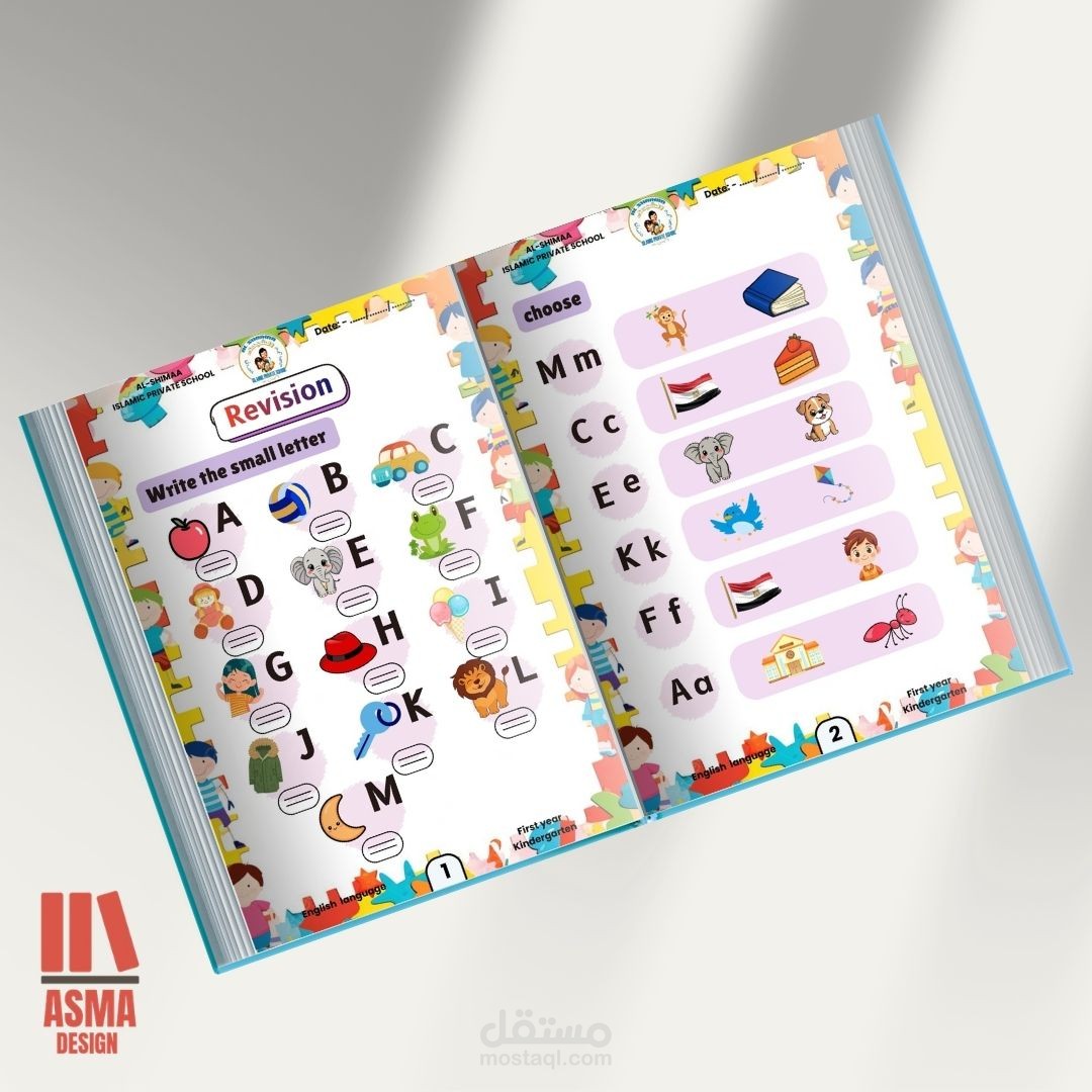 تصميم صفحات تعليمية لمادة اللغة الإنجليزية للأطفال ✨?