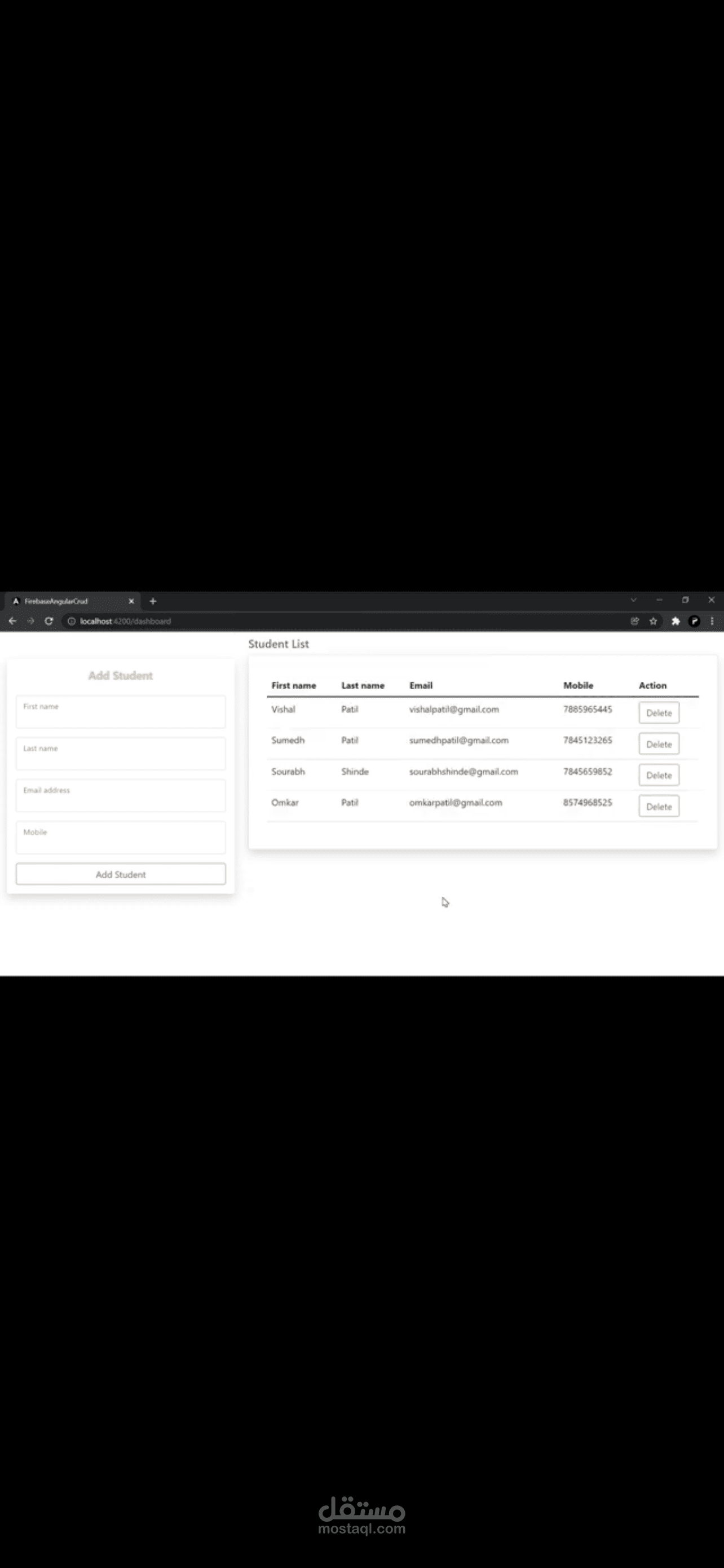 انشاء نظام ادارة angular