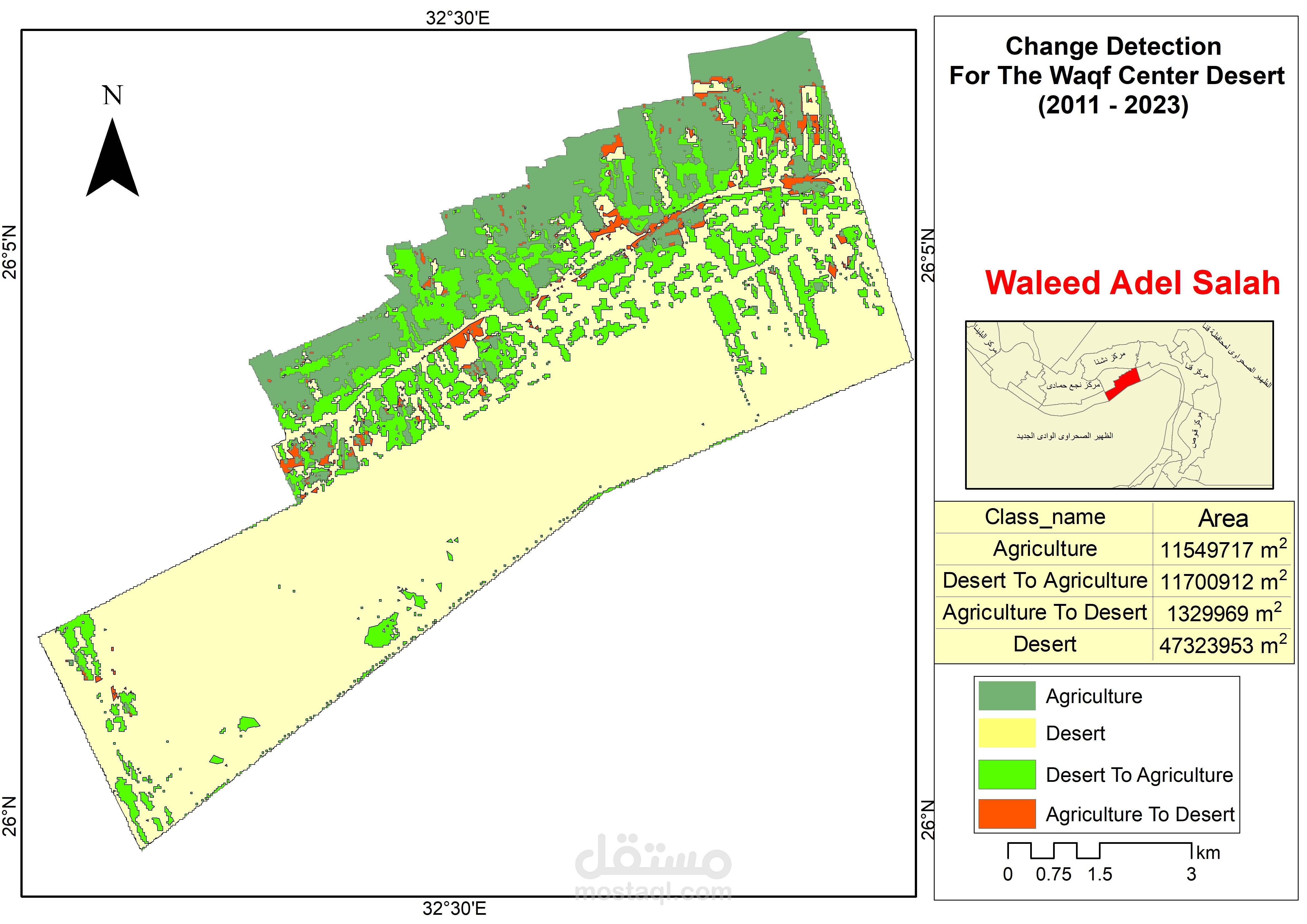 دراسة التغيرات في غطاء الارضي لعدة سنوات Change Detection