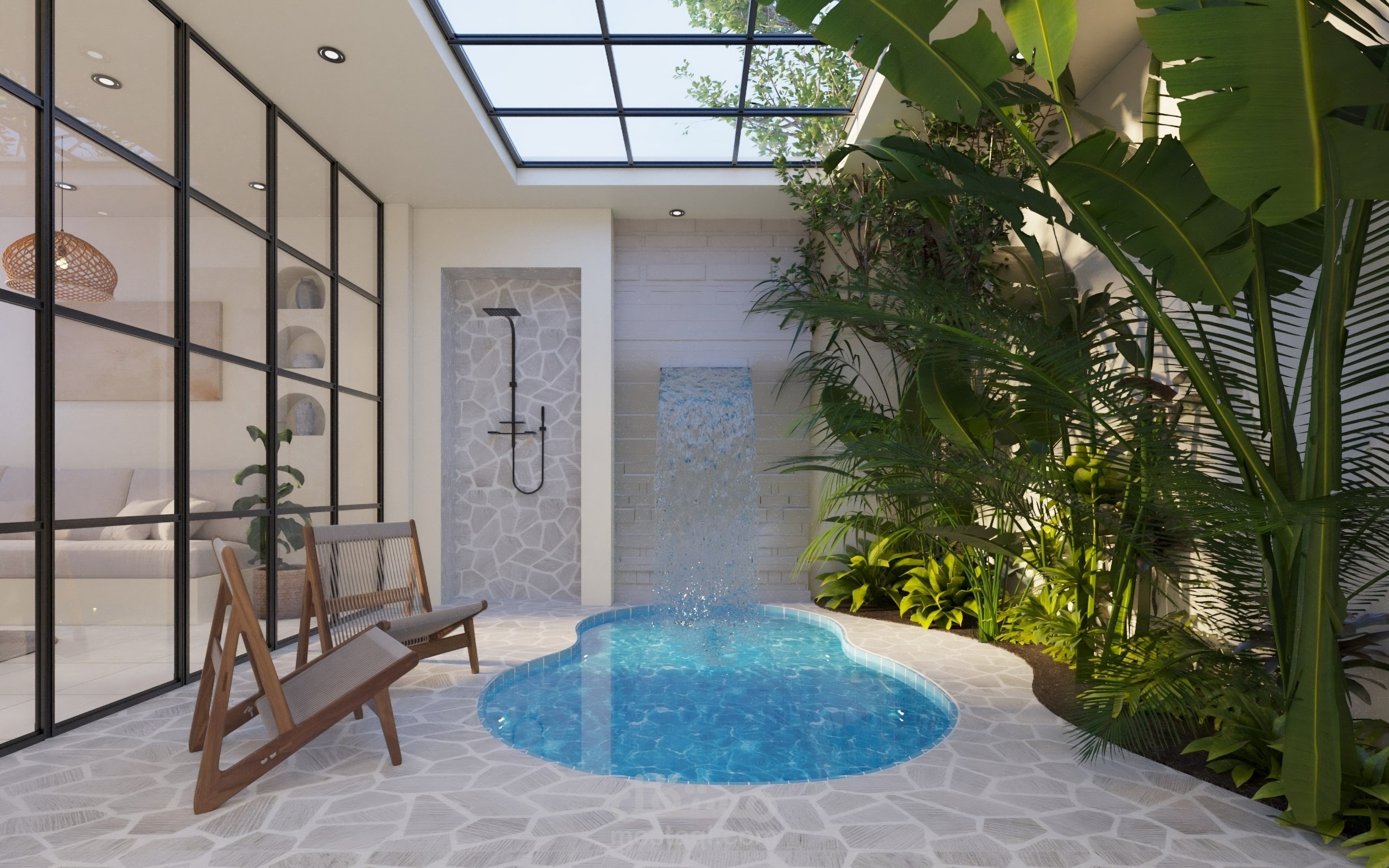 تصميم شاليه بالستايل الاستوائي