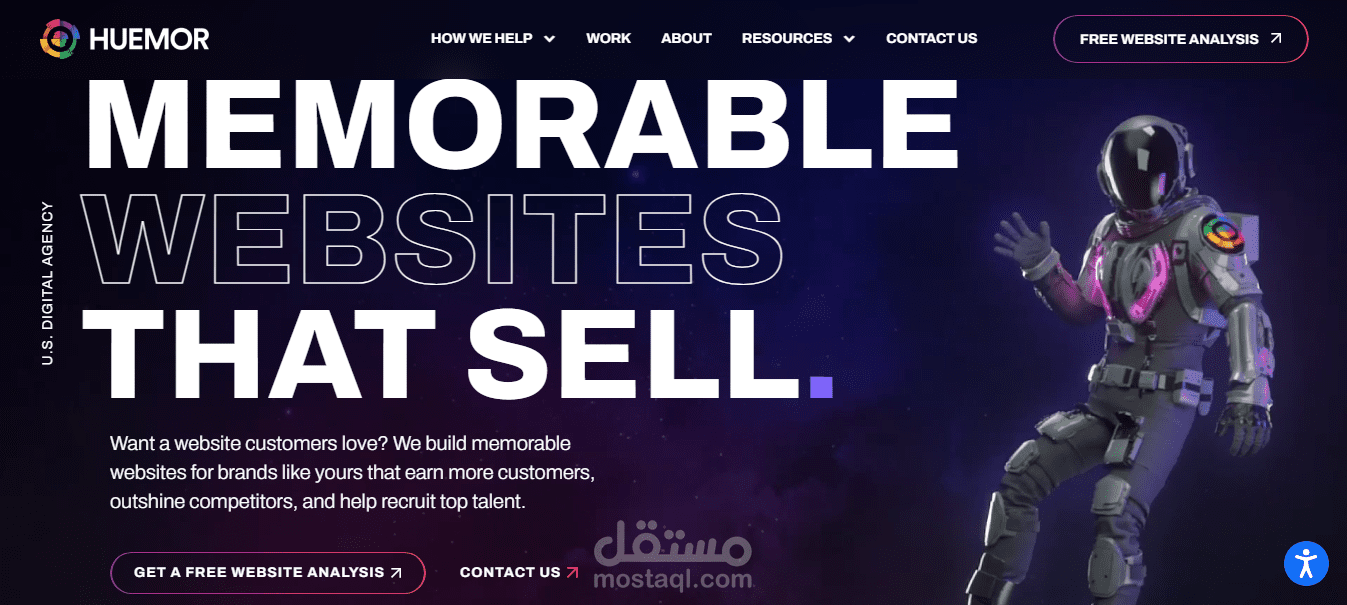 تصميم وتطوير موقع huemor rocks