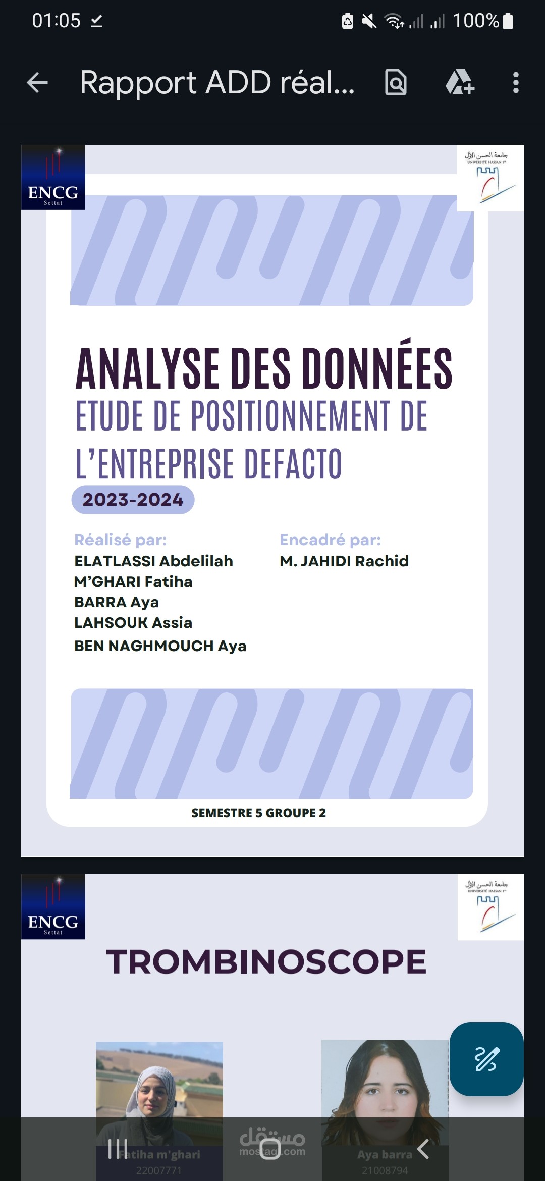Analyse de base de donnees de DEFACTO