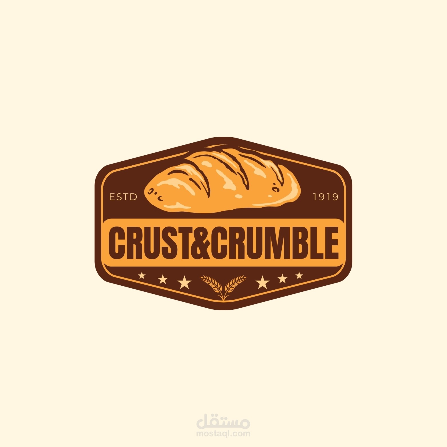 تصميم Badge Logo كلاسيكي لعلامة Crust & Crumble