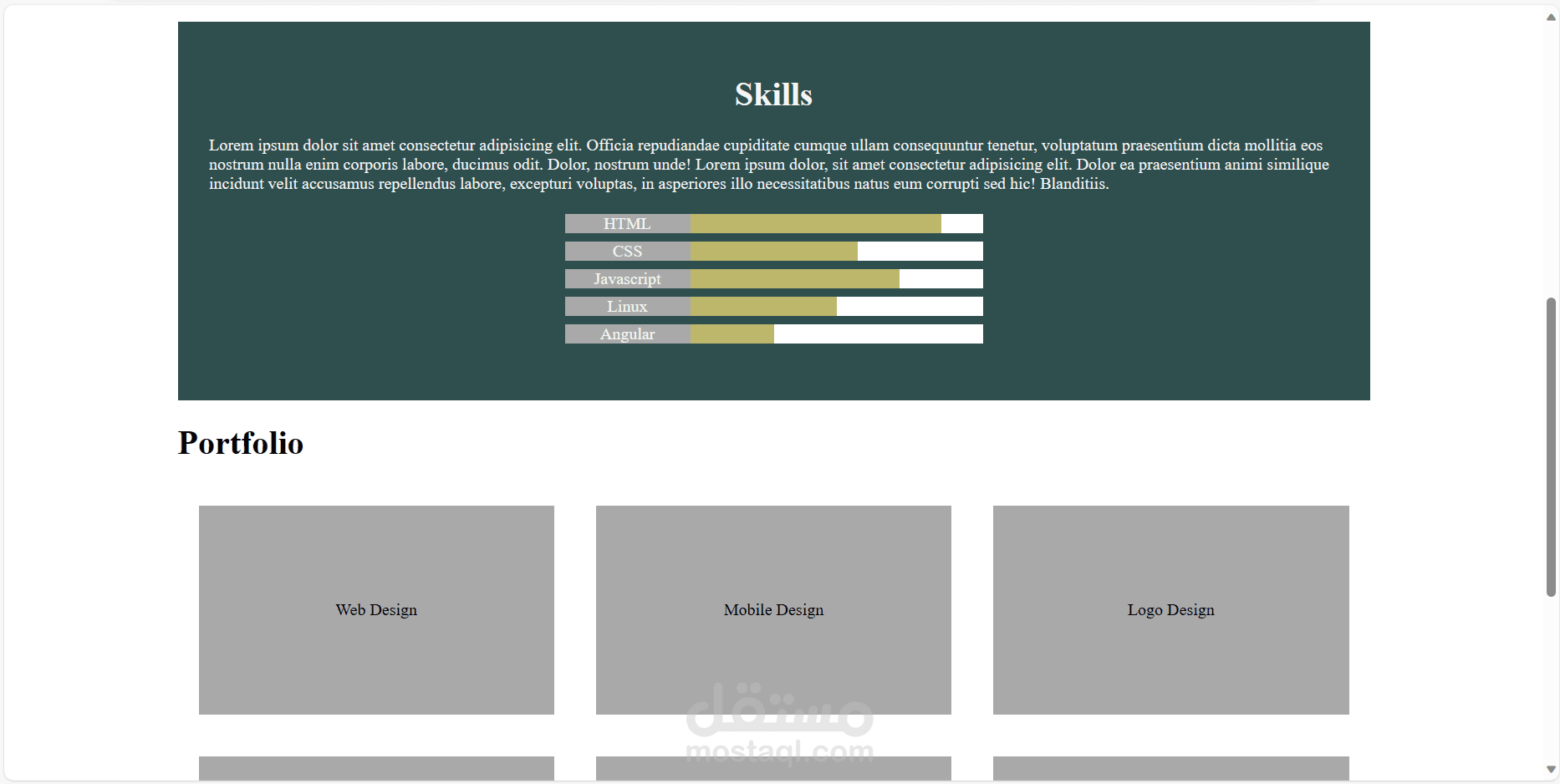 portfolio page