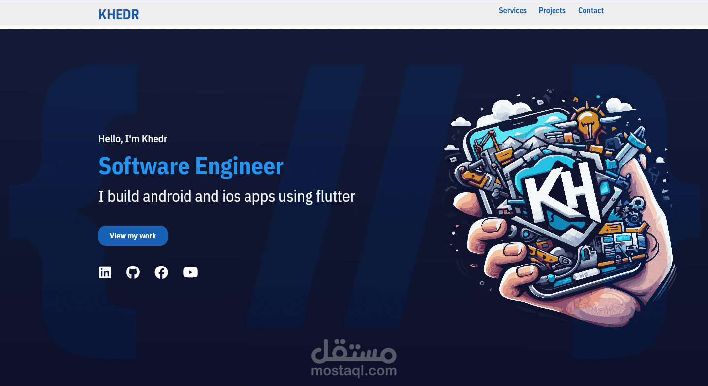 بورتفوليو شخصي Flutter Portfolio Website