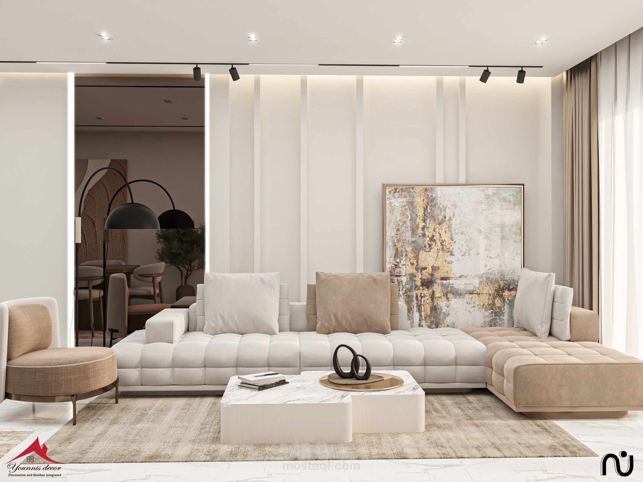 استقبال ومنطقة طعام وحمام