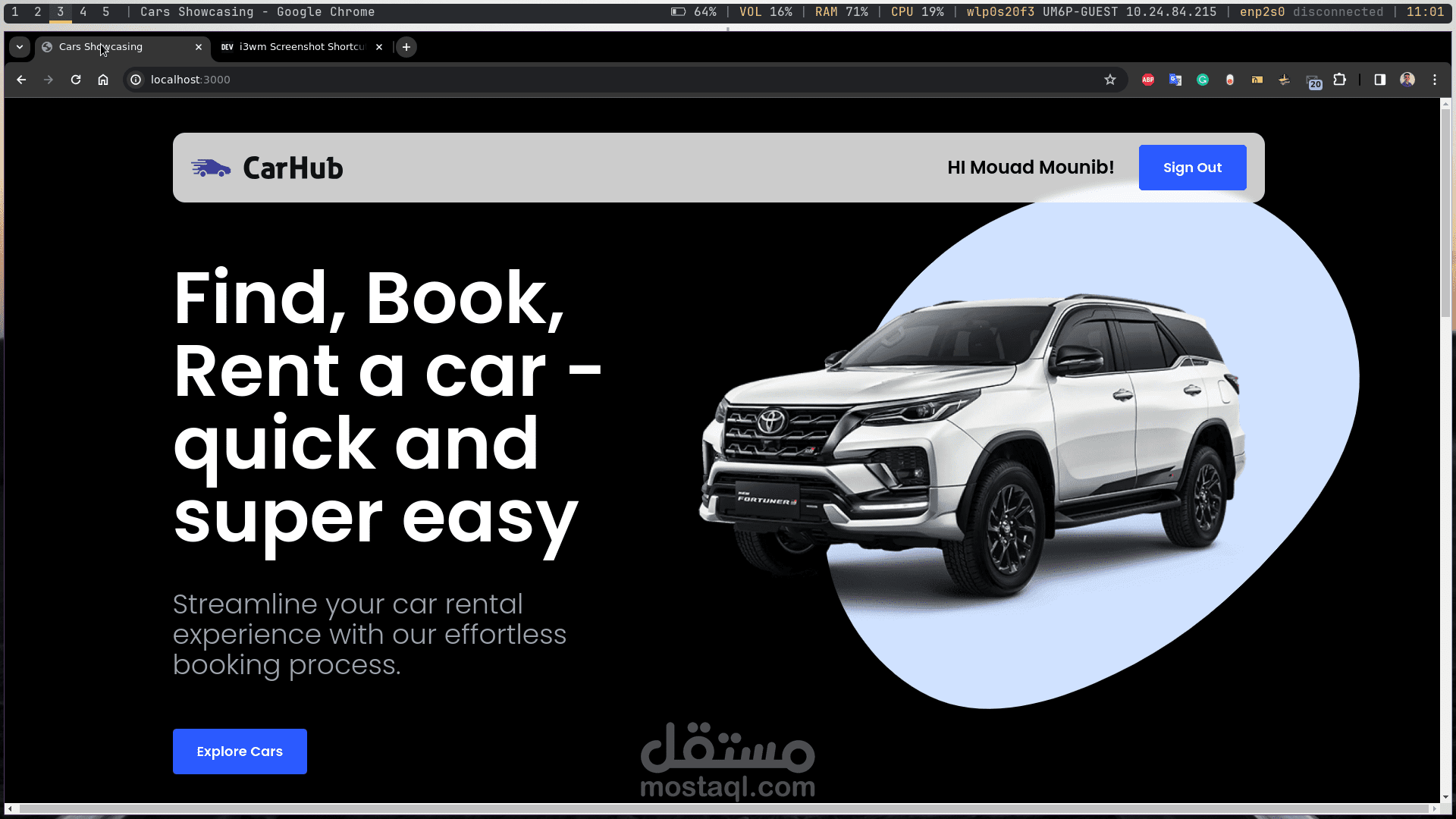 Car Showcasing Website