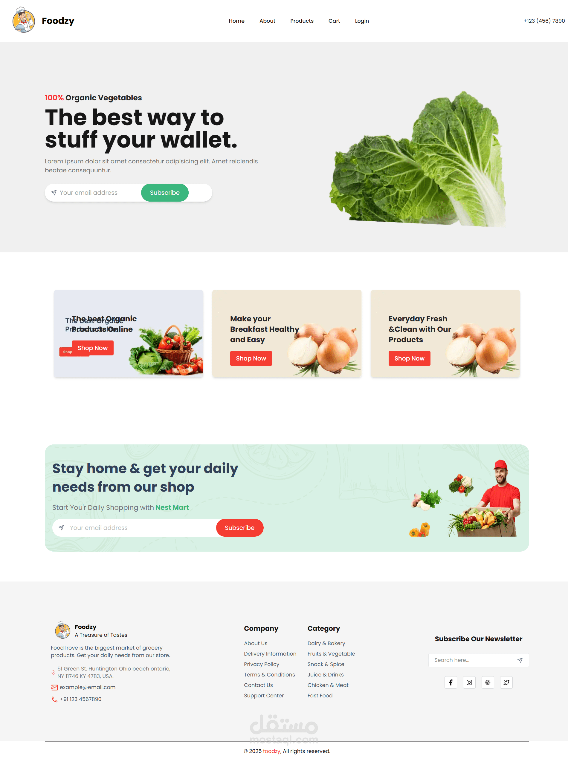 تصميم وبرمجة واجهة موقع وصفات صحية باستخدام Next.js وTailwind CSS