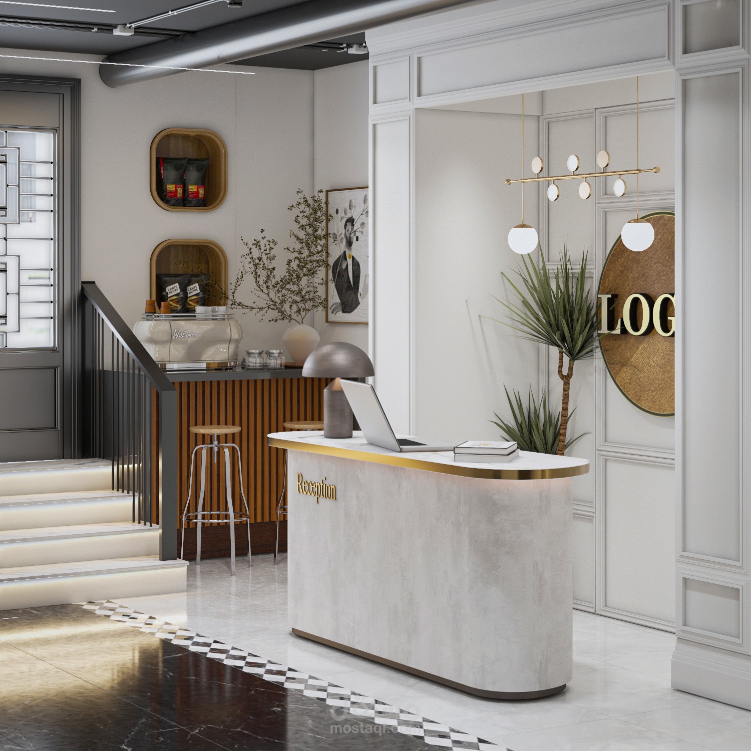 Men hair salon reception