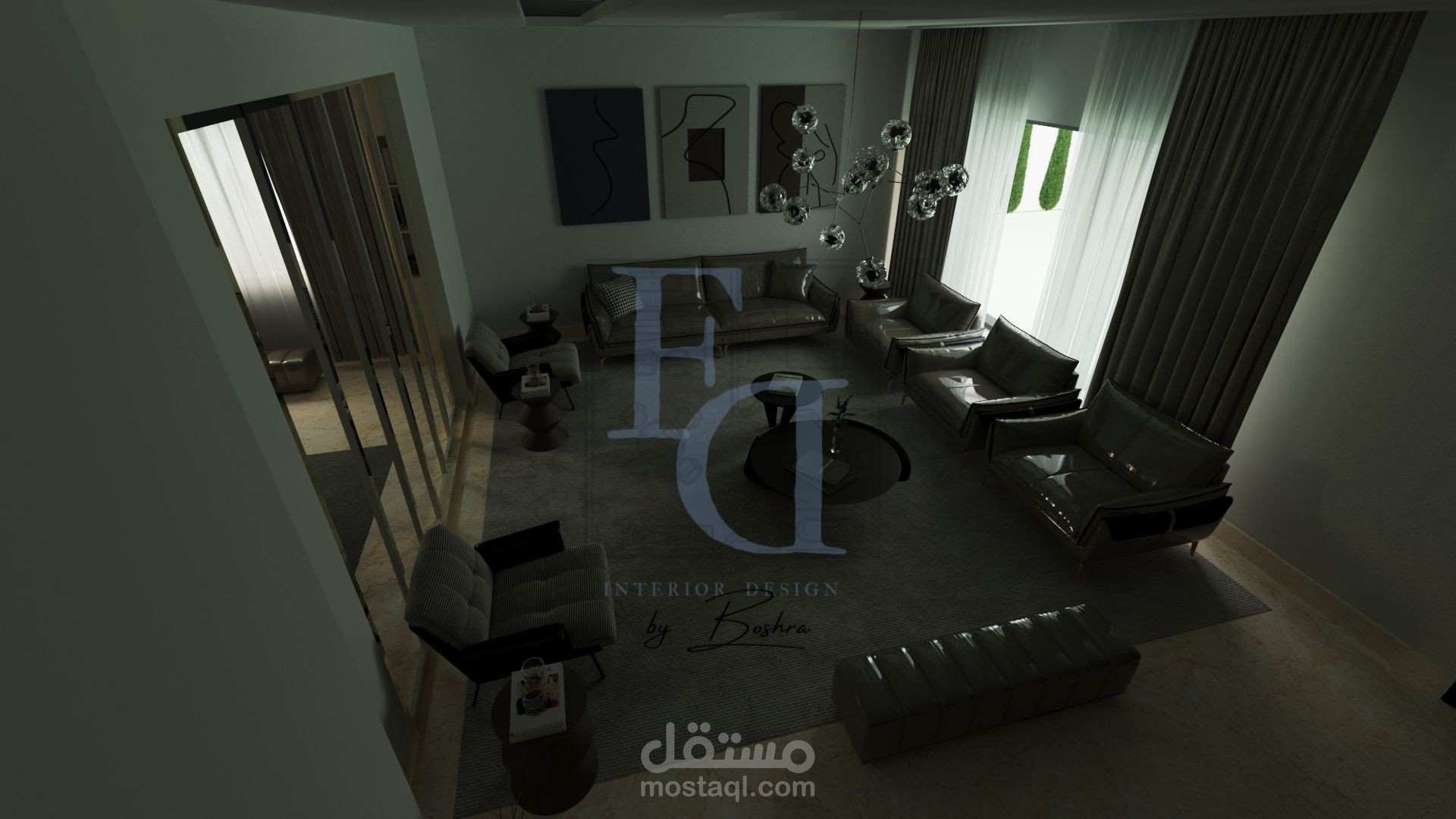 تصميم وتنسيق اثاث لمجلس