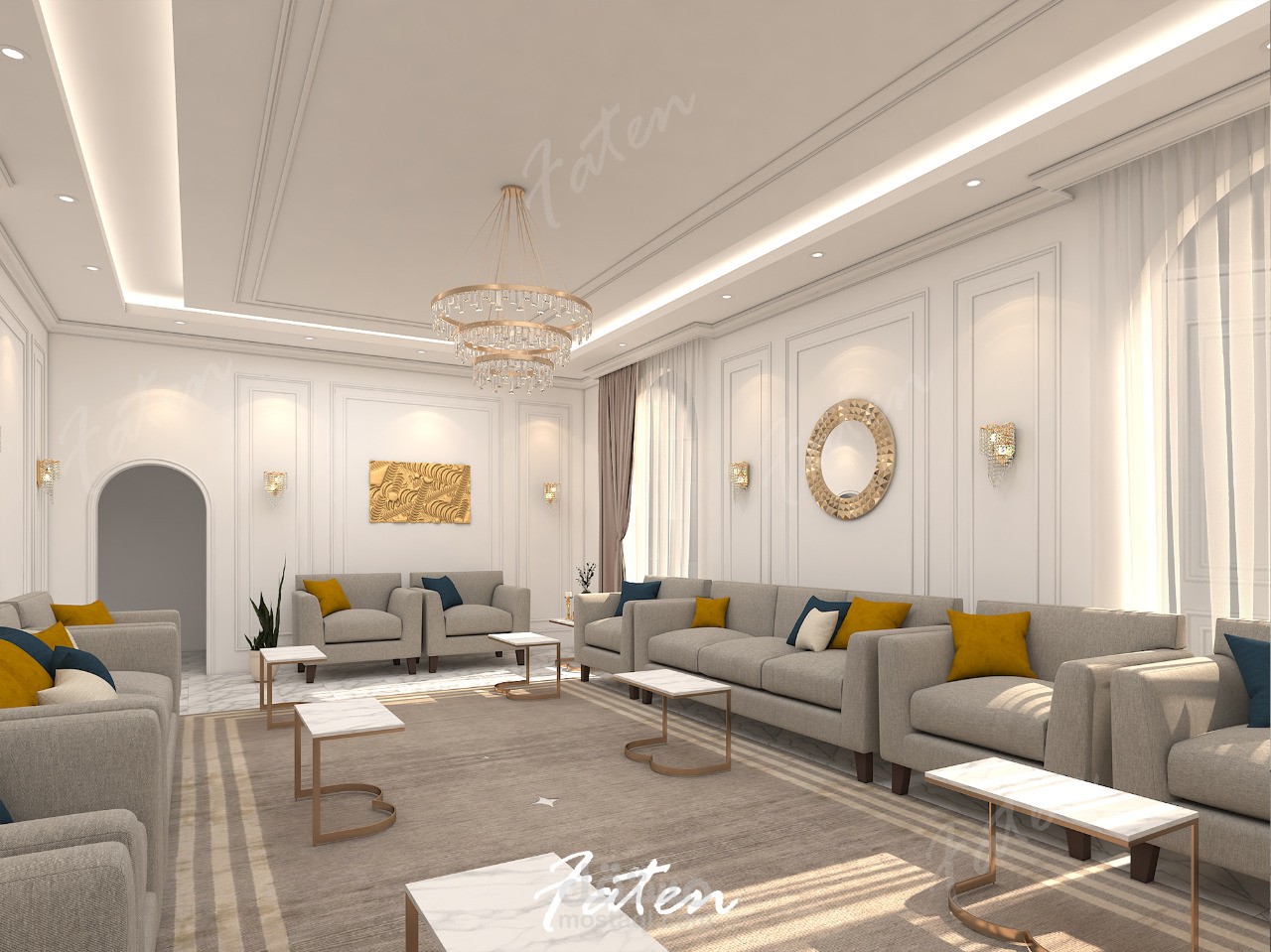 تصميم داخلي لمجلس رجال في الامارات في امارة الفجيرة