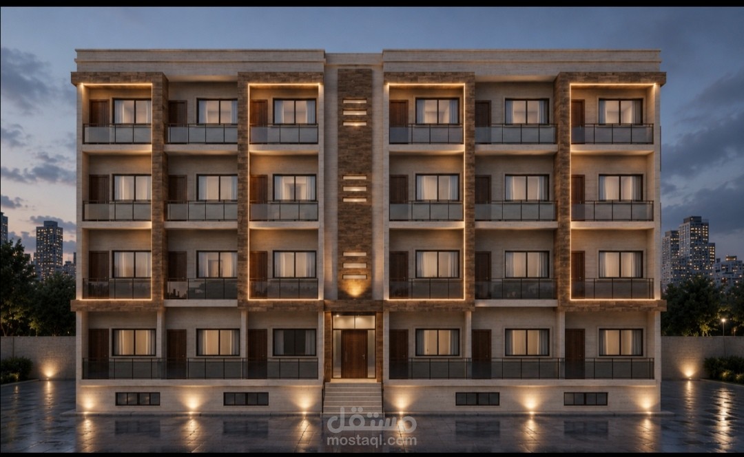 تصميم بناية سكنية بطراز حديث