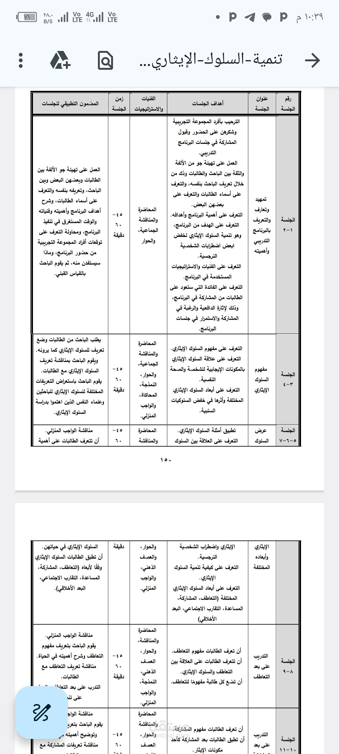 جلسات برنامج إرشادي