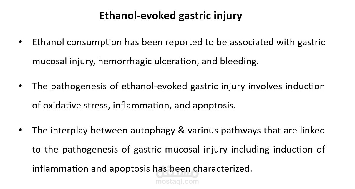 Ethanol-evoked gastric injury