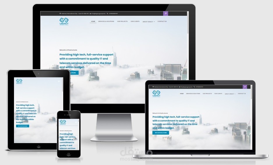 تصميم موقع الإلكترونى لشركة legacy