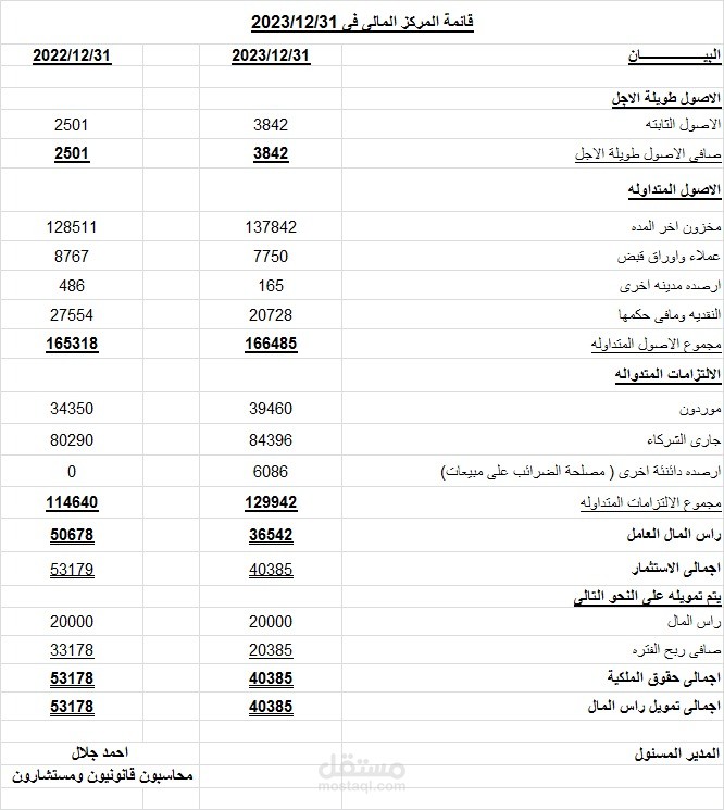 عمل ميزانية وتقارير مالية