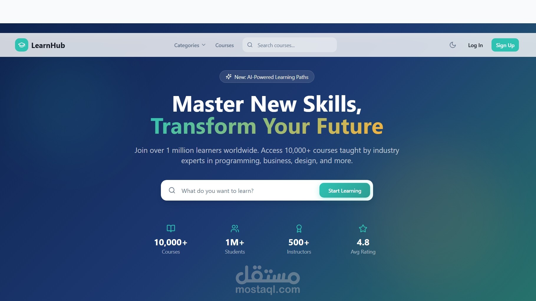 منصة إلكترونية لعرض وبيع الدورات التعليمية