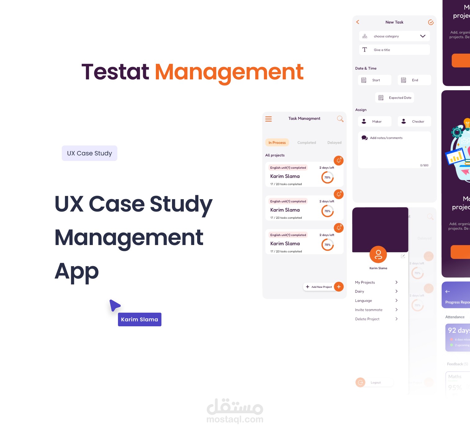 Testat app UI design