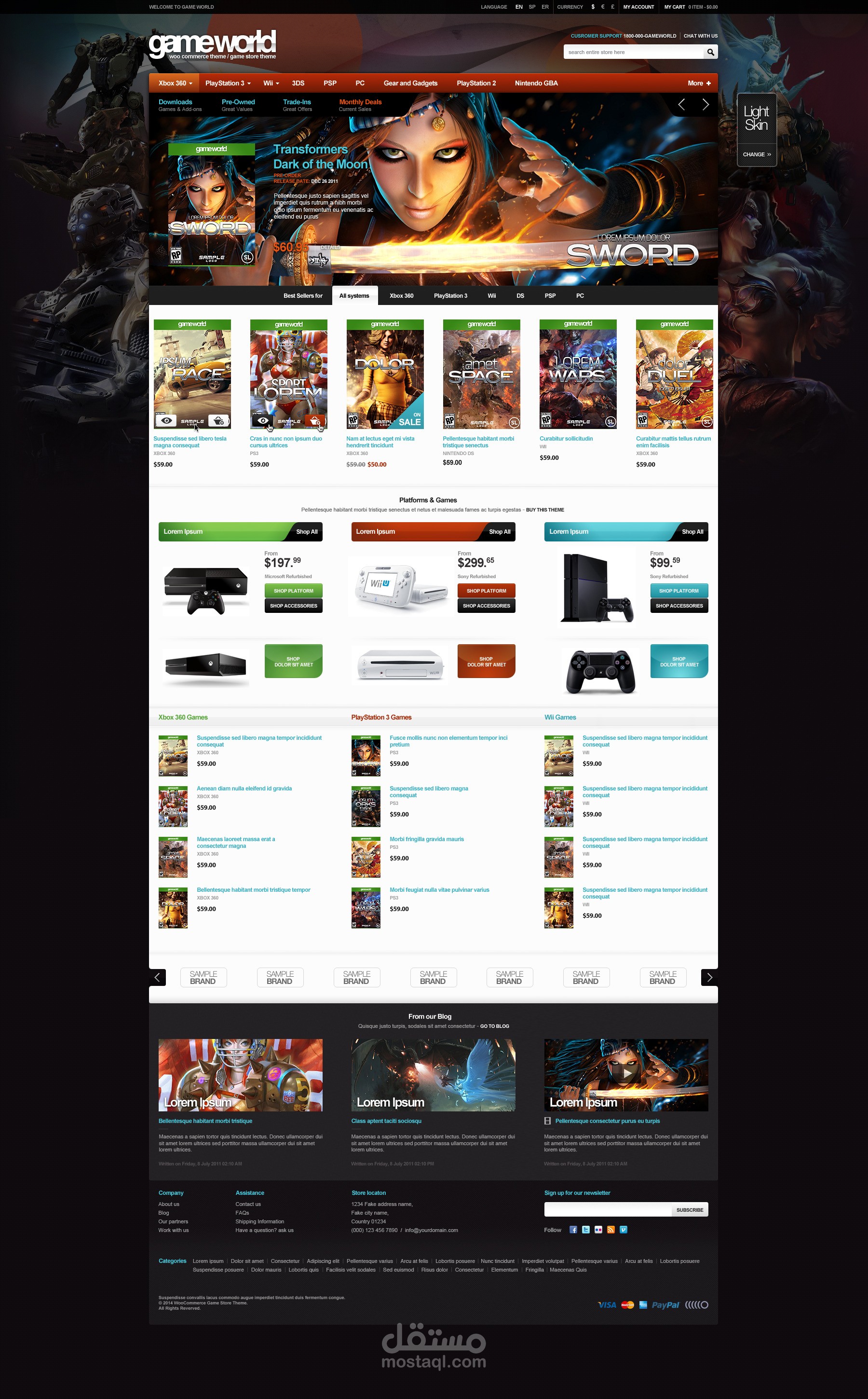 تصميم موقع العاب متميز و انيق