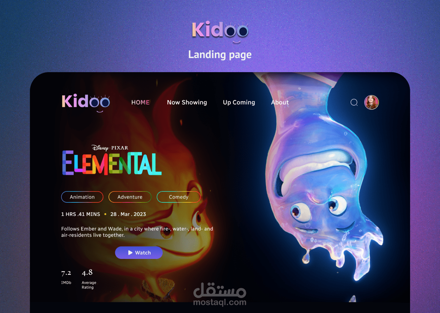 Movie Website Landing page