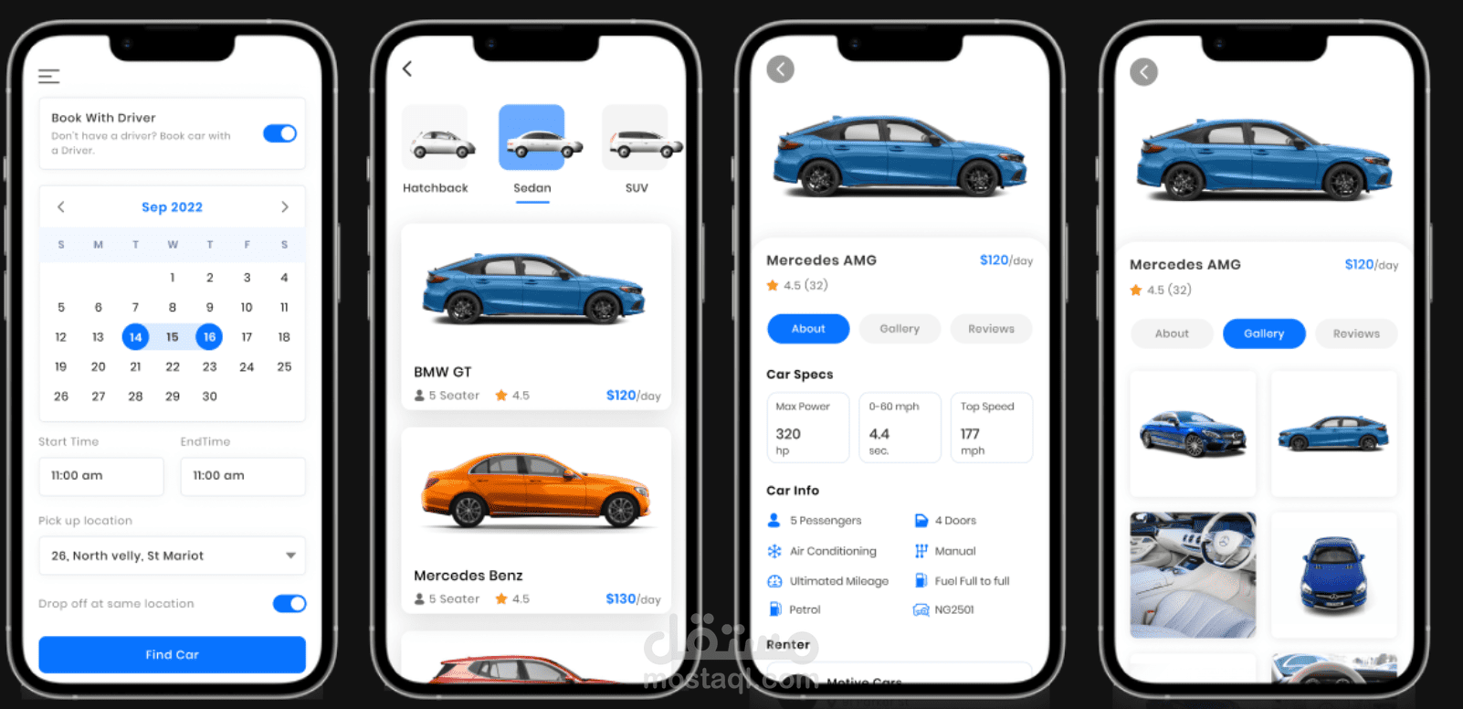 تطبيق ادارة وتاجير سيارات وسائقين علي منصتي android , ios