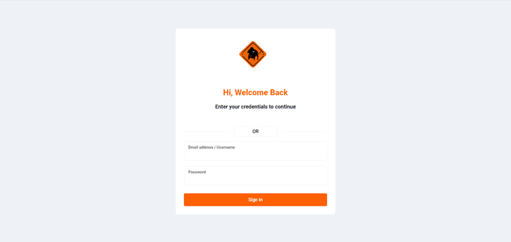 admin dashboard for buffalo burger website