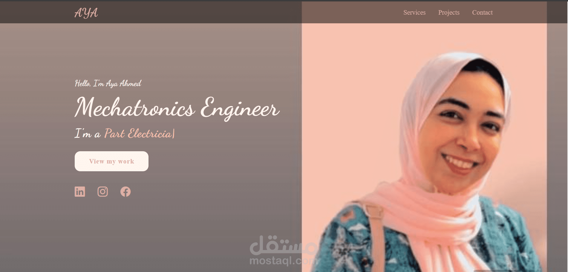 تصميم وتطوير موقع إلكتروني لمهندسة ميكاترونيك