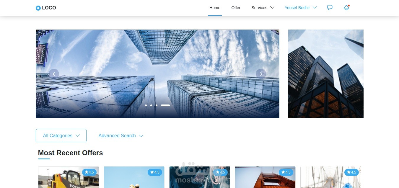 موقع إلكتروني لصالح شركة إنشاءات هندسية