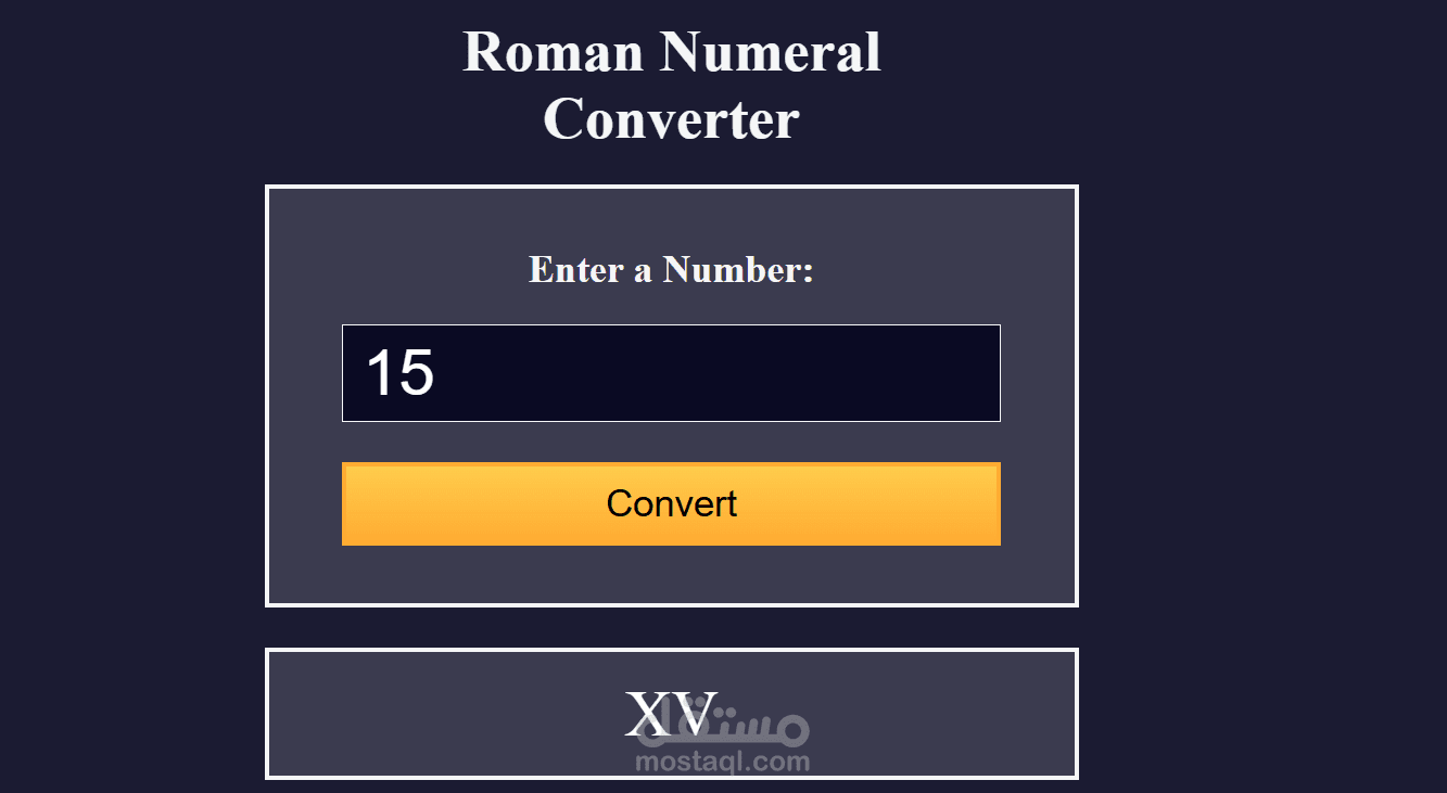 Roman Numeral Converter