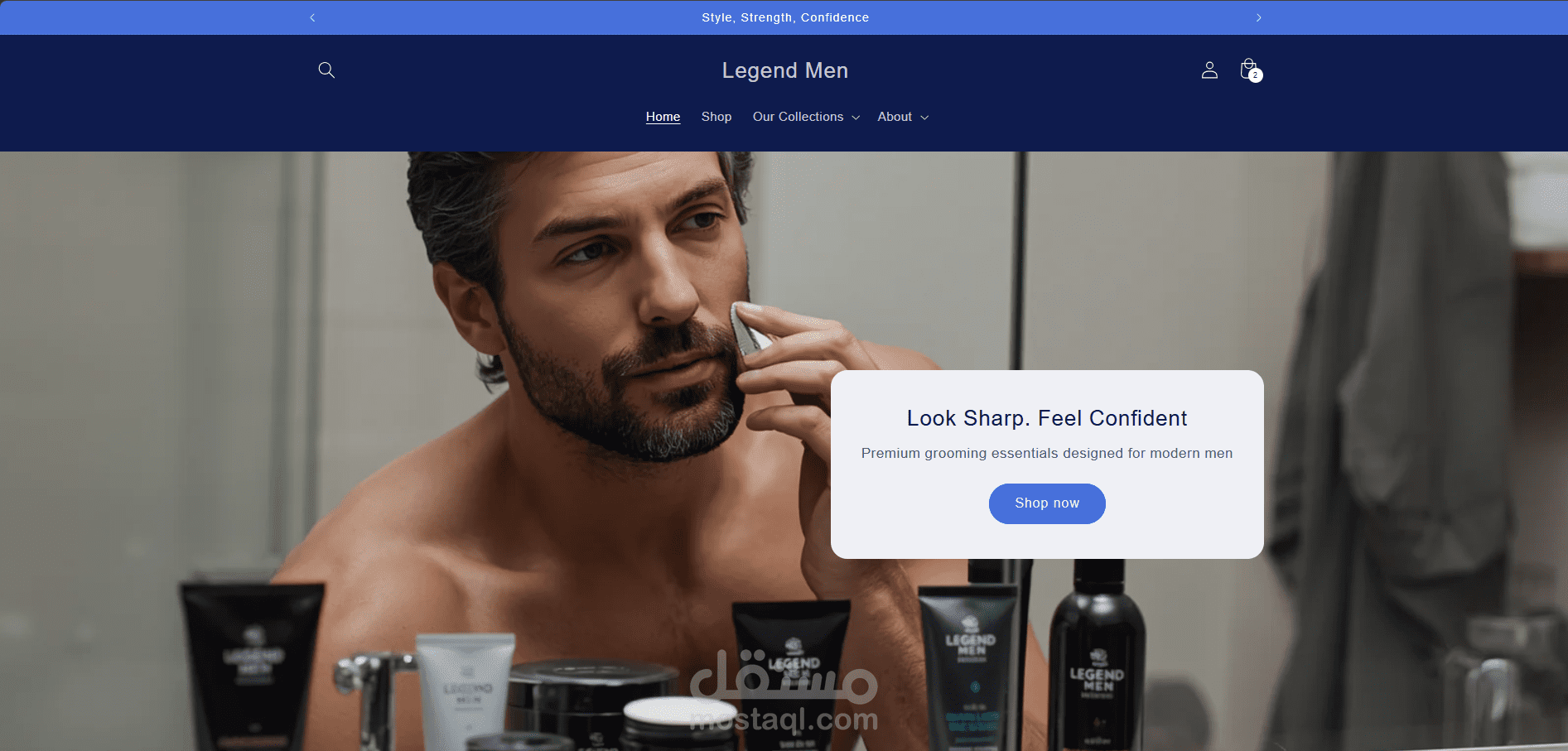 متجر Legend Men لمستحضرات التجميل والعناية الشخصية للرجال | تطوير وتخصيص متجر Shopify احترافي