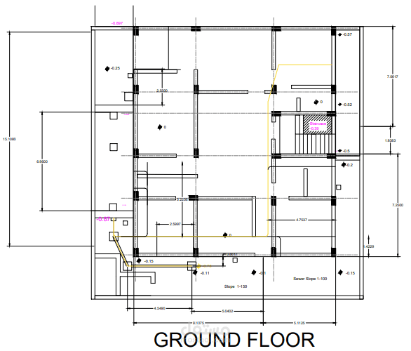 رسم خريطة ثنائية الابعاد لاحد المباني باستخدام ِِِ AutoCAD
