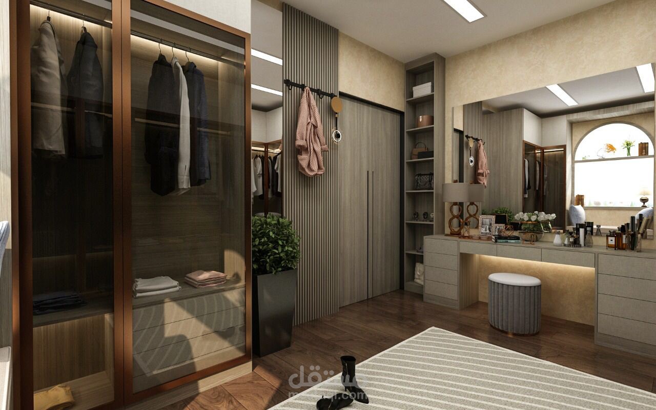 تصميم لغرفة تغيير الملابس